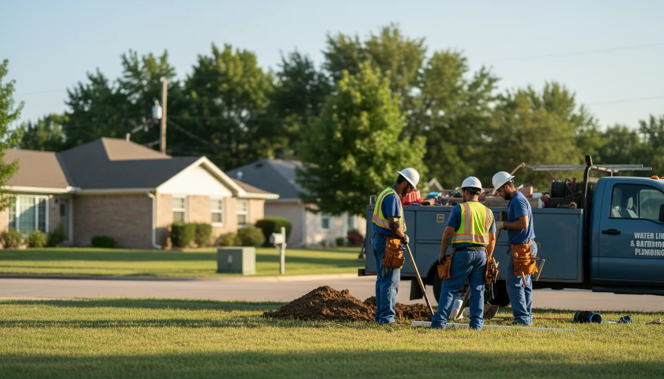 Residential water line and bathroom plumbing service in Durango, IA